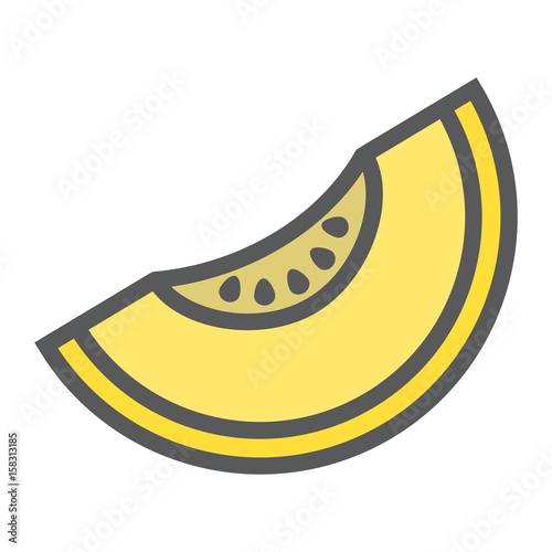 Melon line icon, fruit and diet, vector graphics, a colorful linear pattern on a white background, eps 10.