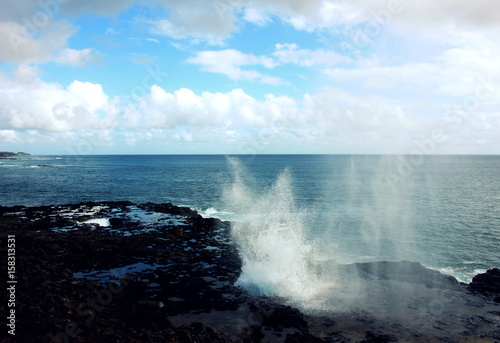 Rocks  Ocean Water Spray