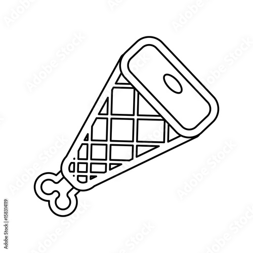 Meat thigh food icon vector illustration graphic design