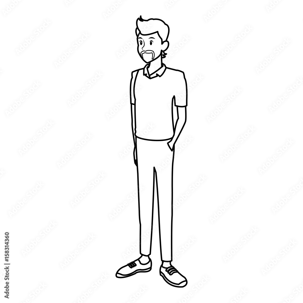 young man in casual clothes standing vector illustration young man in casual clothes standing vector illustration