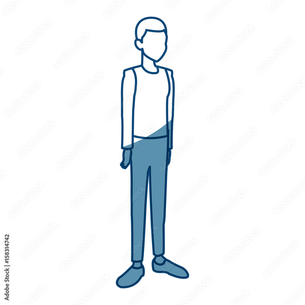 young avatar man people standing vector illustration
