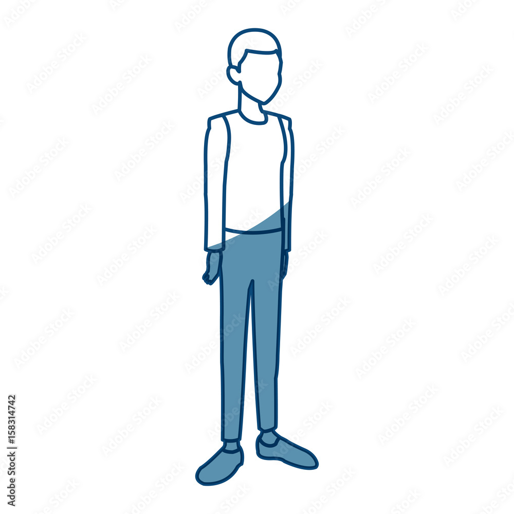 young avatar man people standing vector illustration young avatar man people standing vector illustration