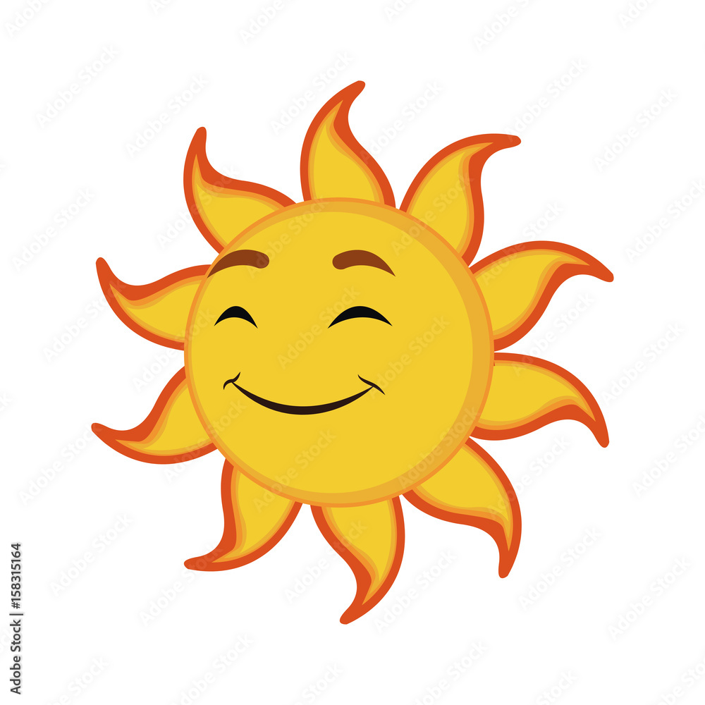 yellow smiling sun cartoon character as weather sign temperature vector illustration yellow smiling sun cartoon character as weather sign temperature vector illustration