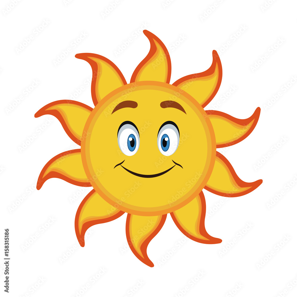 yellow smiling sun cartoon character as weather sign temperature vector illustration yellow smiling sun cartoon character as weather sign temperature vector illustration