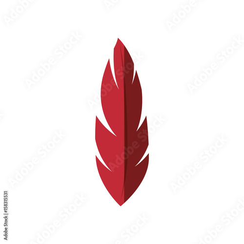 red feather icon over white background colorful design vector illustration © Gstudio