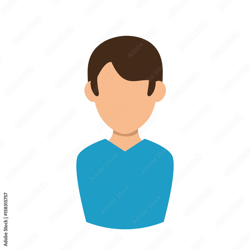 avatar man icon over white background. vector illustration