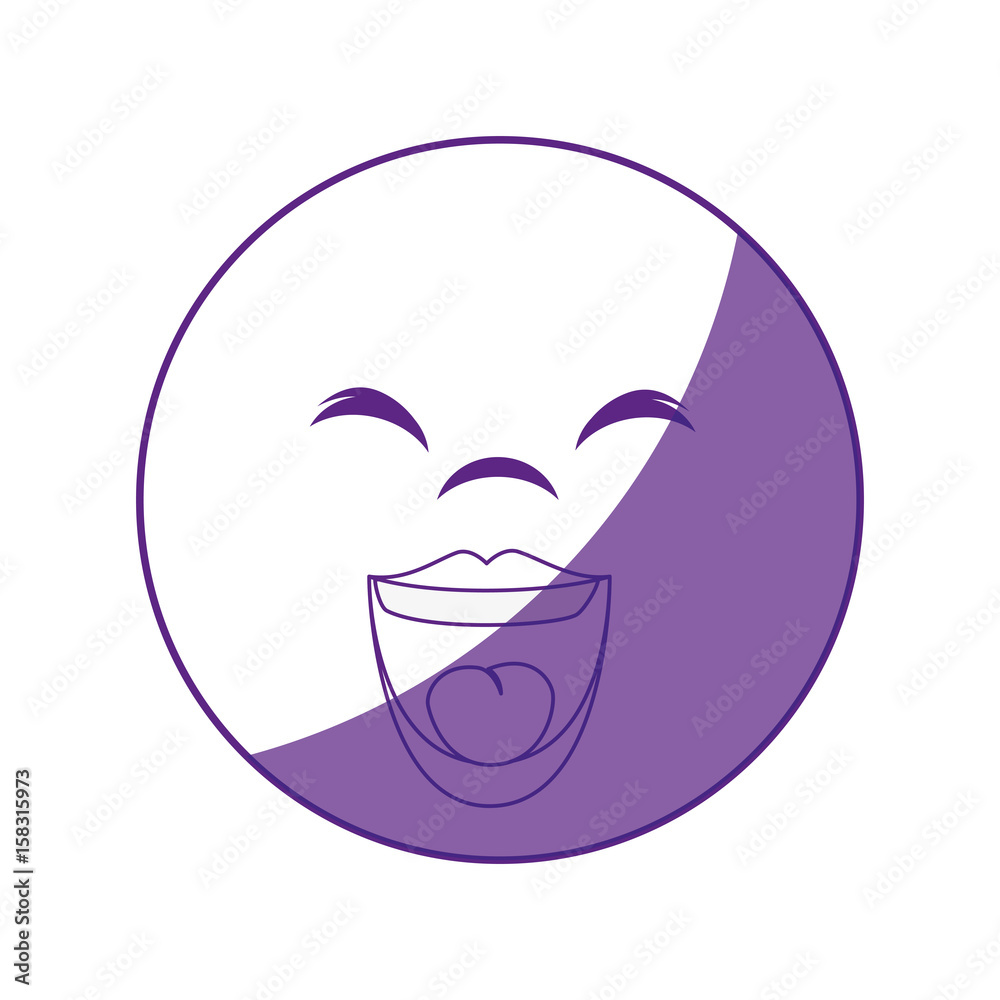 Fototapeta premium cartoon face smiling icon over white background. vector illustration