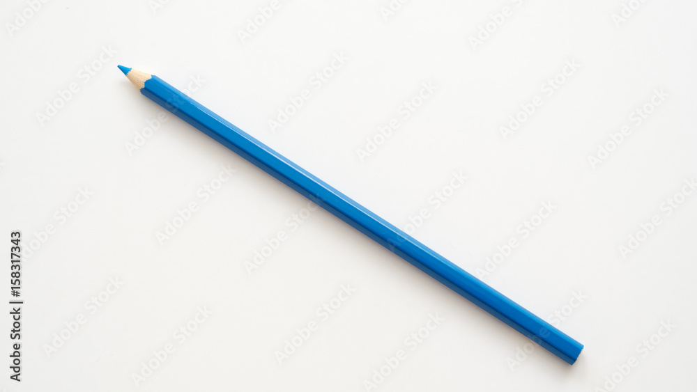 blue color pencil on white background blue color pencil on white background