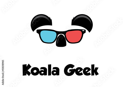 Koala Geek Logo Illustration Design