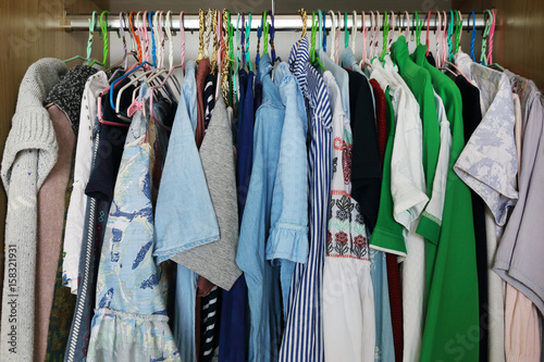 clothes hang in closet
