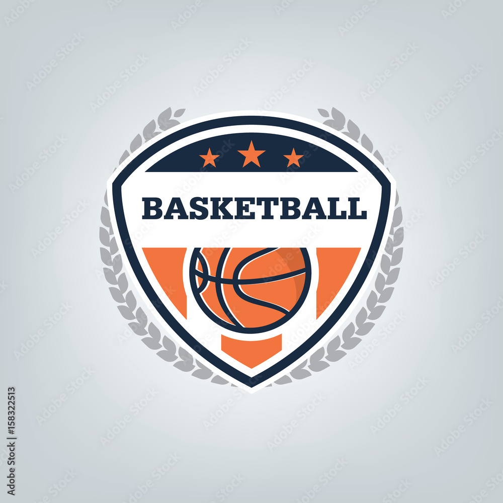 Basketball sport logo template design, vector illustration