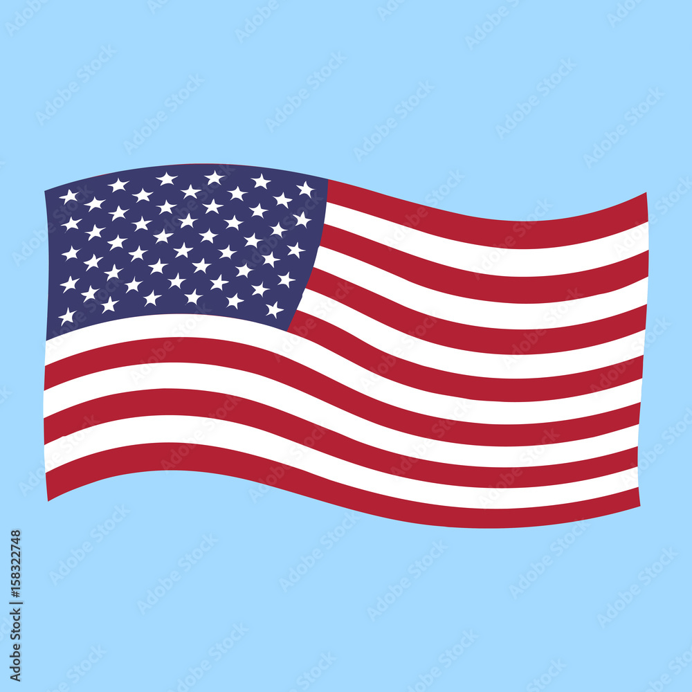 Fototapeta premium USA flag flying vector illustration