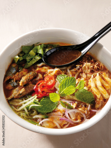 A bowl of assam laksa noodle