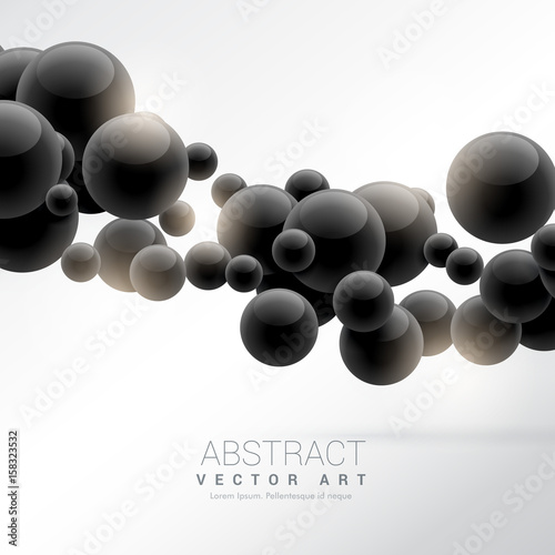 abstract black floating molecules vector background