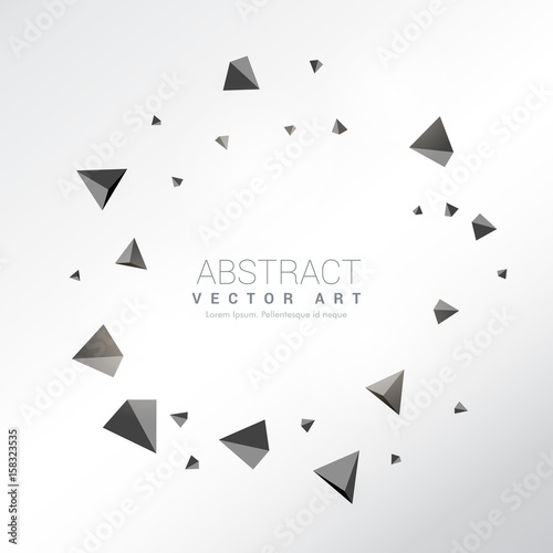 3d triangles frame vector background