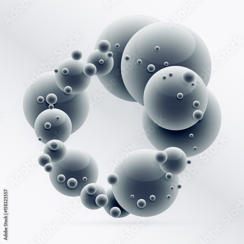 abstract molecules frame vector background