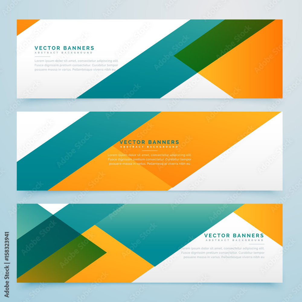 abstract geometric yellow and blue banners set abstract geometric yellow and blue banners set