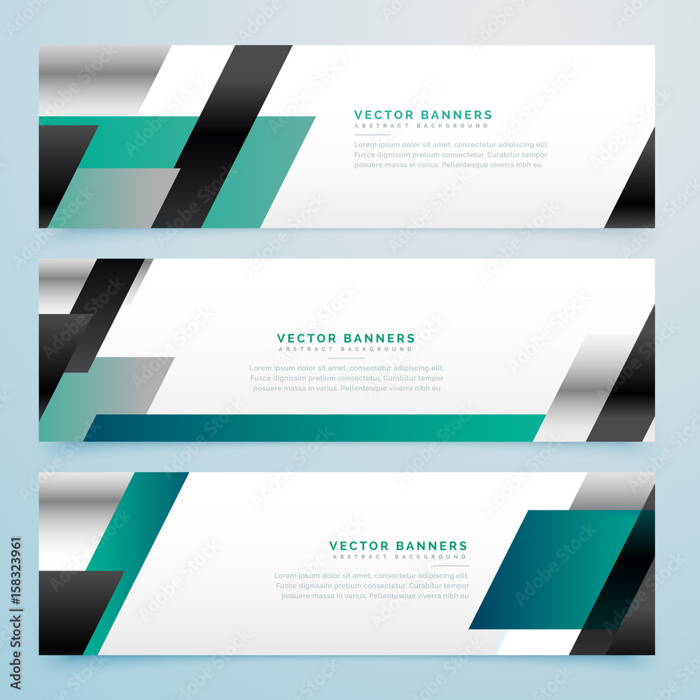 Fototapeta premium modern business style banners set in geometric shapes