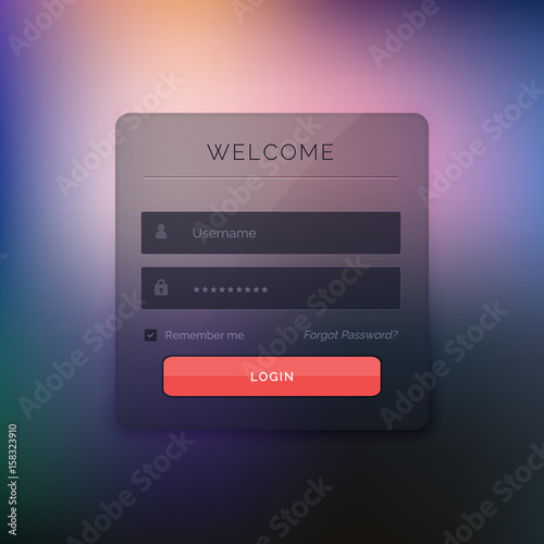 modern dark member login form template ui design