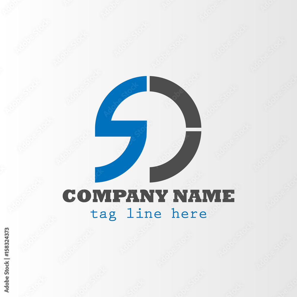 Initial Letter SD Circle Shape Design Logo Initial Letter SD Circle Shape Design Logo