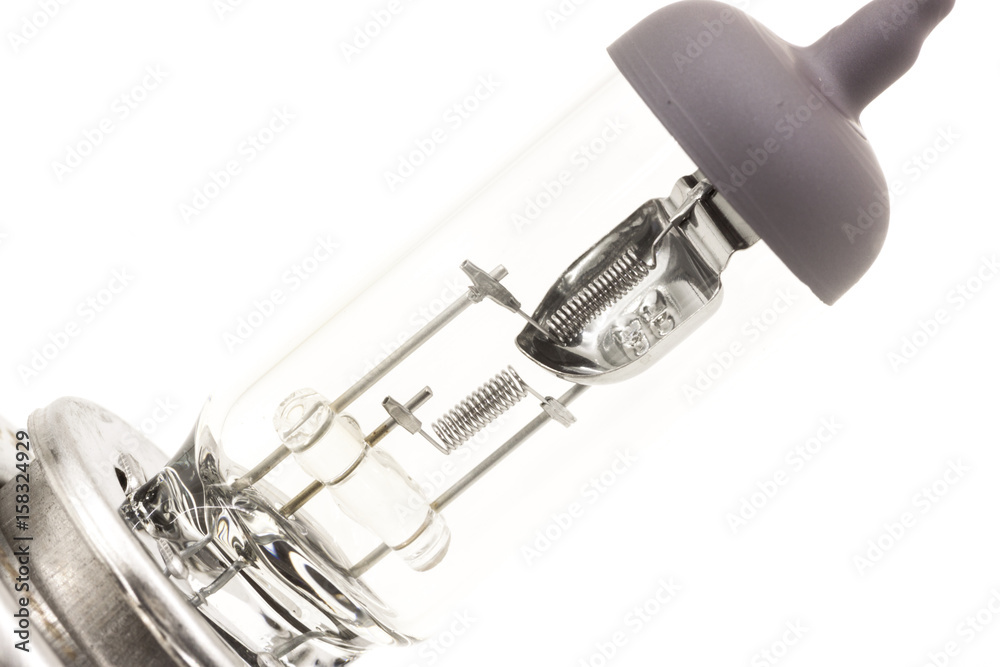 Headlight bulb for isolated on white, automotive part Headlight bulb for isolated on white, automotive part