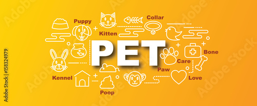 pet vector trendy banner