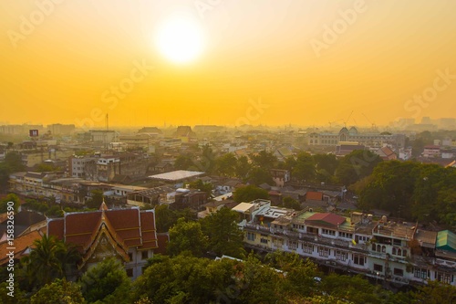 sunset view from golden mountain temple