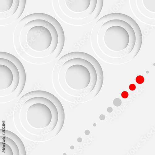 Vector Circular Wallpaper with Copy Space. White Minimal Graphic Design