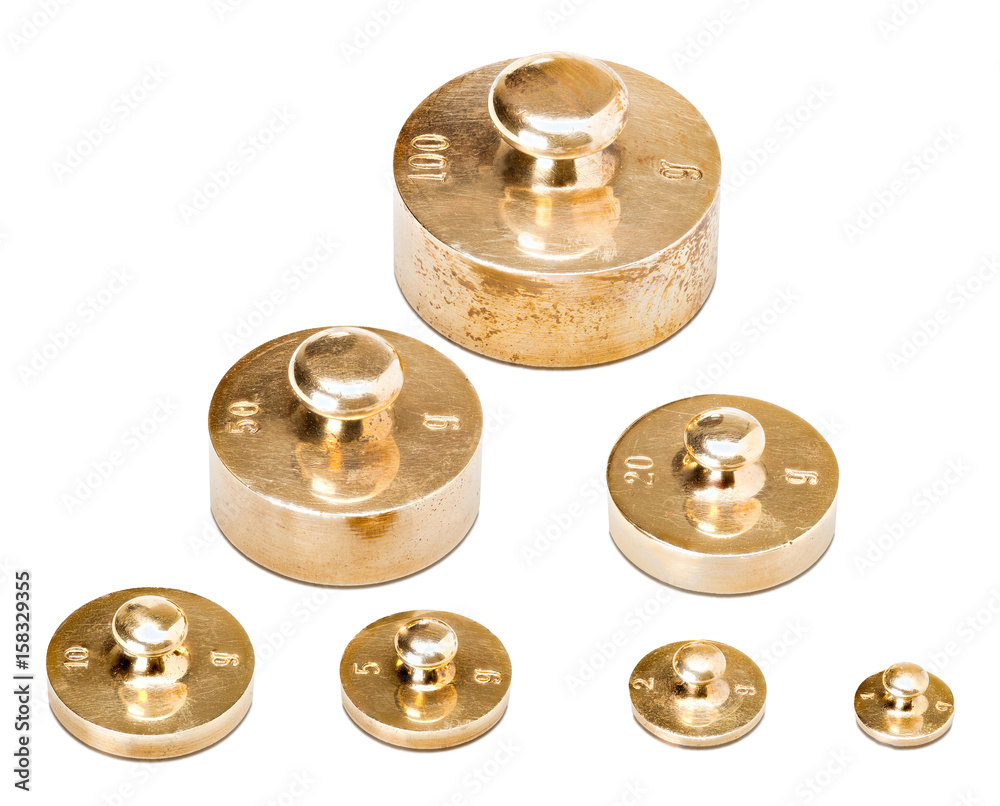 Precision brass gramme mass set. Used to make measurements in a chemistry laboratory. Precision brass gramme mass set. Used to make measurements in a chemistry laboratory.