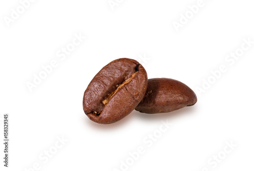 Coffee beans isolated on white background with clipping path.