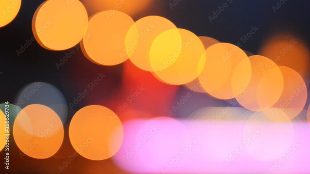Abstract background lamp bokeh on night , and ship-focus blur technic