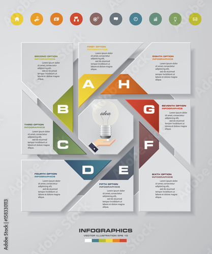 Infographic 8 steps business template vector illustration. EPS10.
