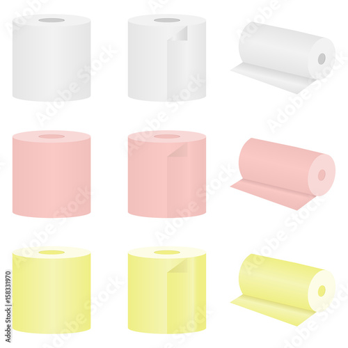 Set of colored toilet paper