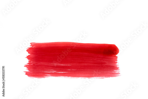 Rotes Wassermuster Roter Pinselstrich isoliert auf weiß
