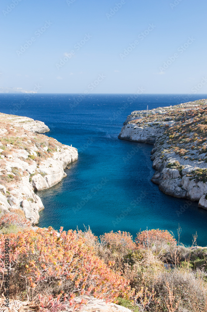 Mgarr ix-Xini Bay at Gozo island in Malta.