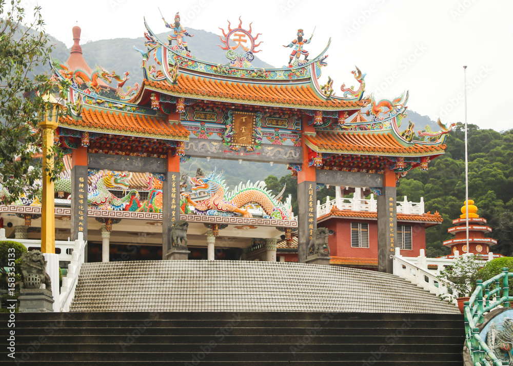 The Architecture in Wenwu Temple located at Sun Moon Lake, Taiwan The Architecture in Wenwu Temple located at Sun Moon Lake, Taiwan