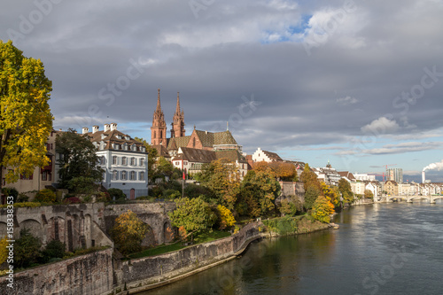 Rhine river and Basel Minster