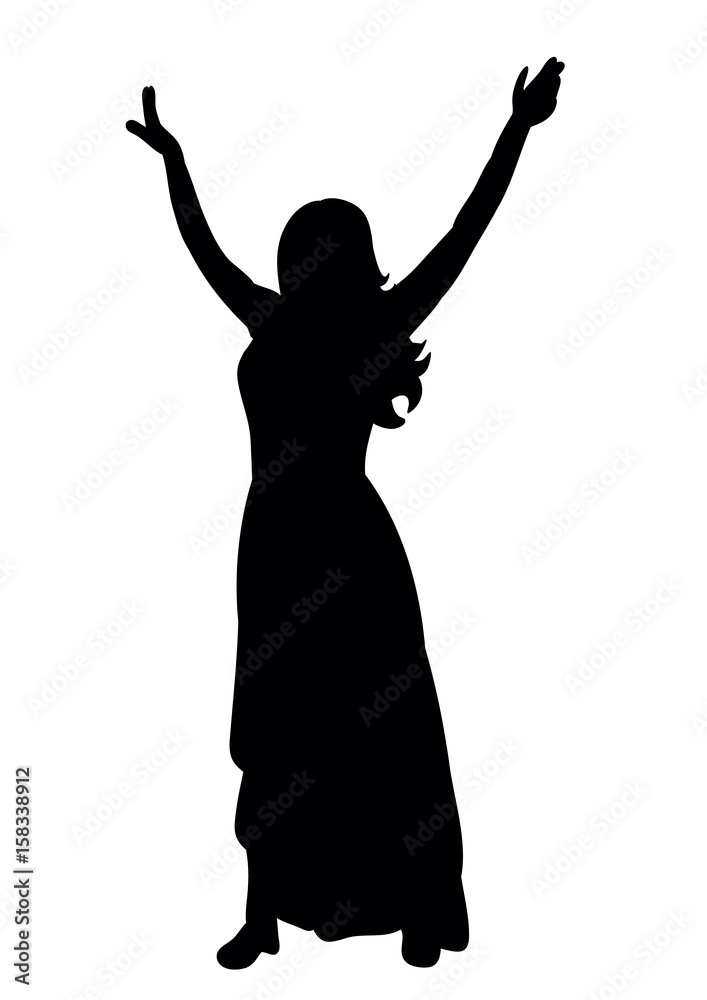  silhouette of a girl dancing at a party
