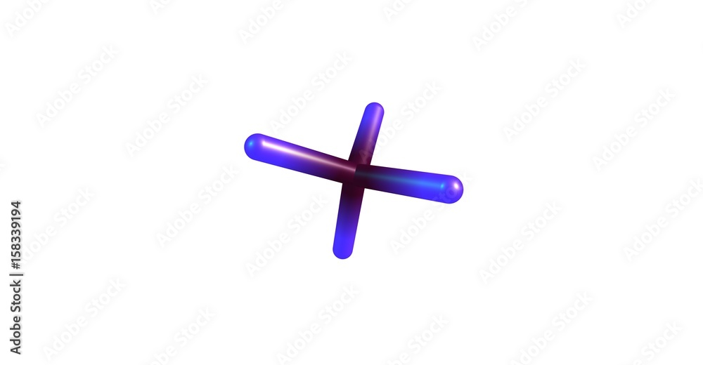 Fototapeta premium Sulfur tetrafluoride molecular structure isolated on white