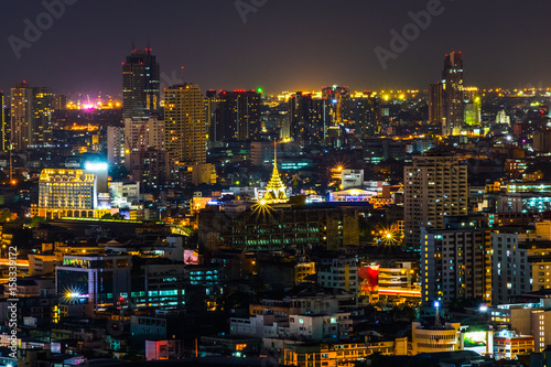 Cityscape at evening time in Bangkok, Thailand