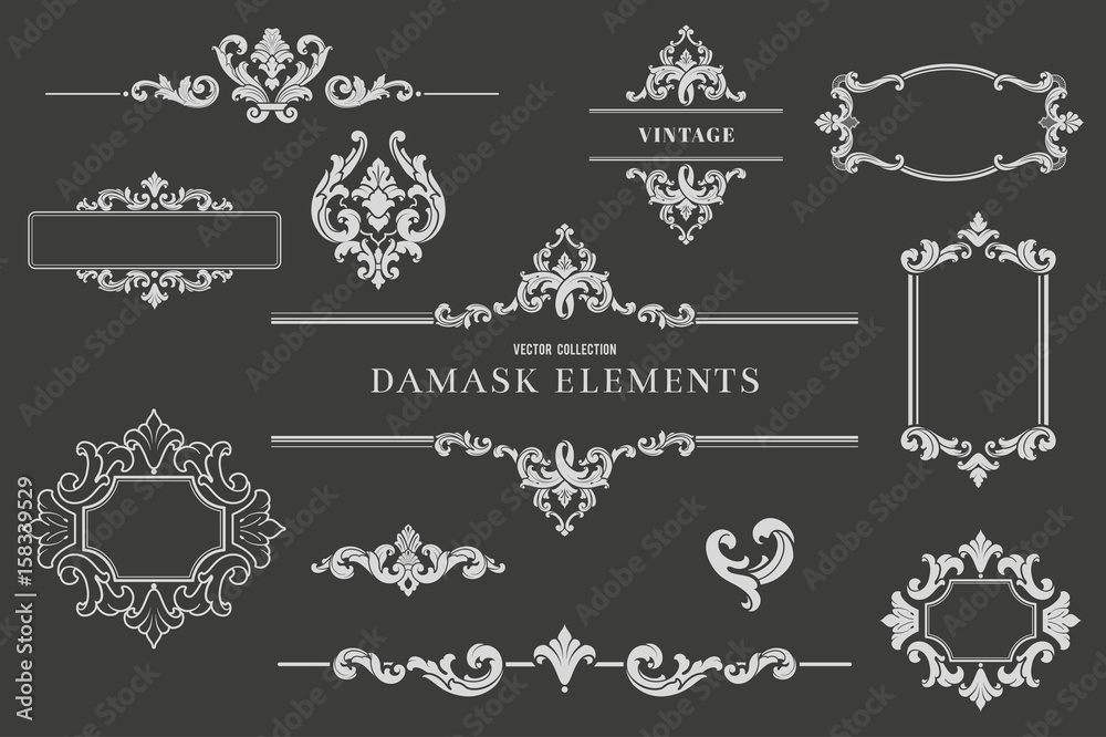 High Quality Damask Design Elements