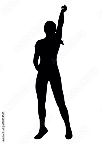 silhouette of a girl dancing at a disco 