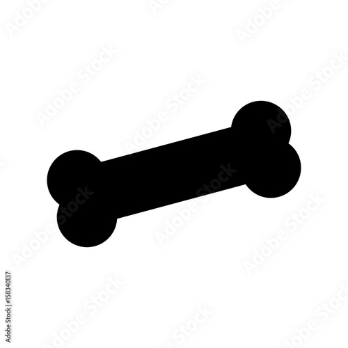 Dog bone simple vector icon. Black and white illustration of bone, dog meal. Solid linear pet icon.