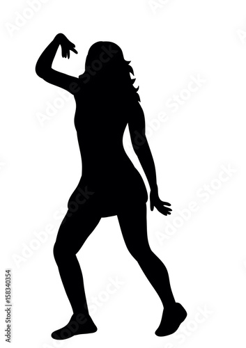 Silhouette girl dancer dancing