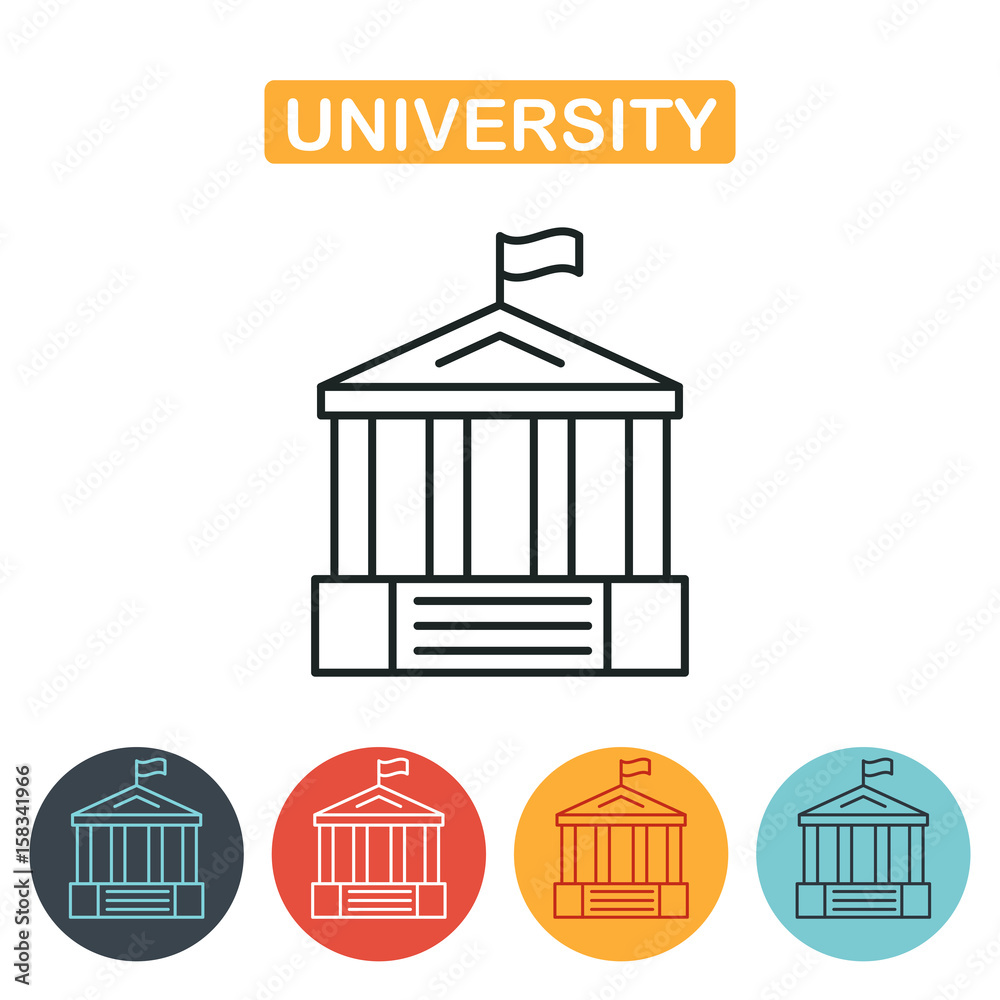 University icon. Vector, solid illustration