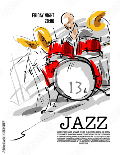 Jazz music party invitation design.