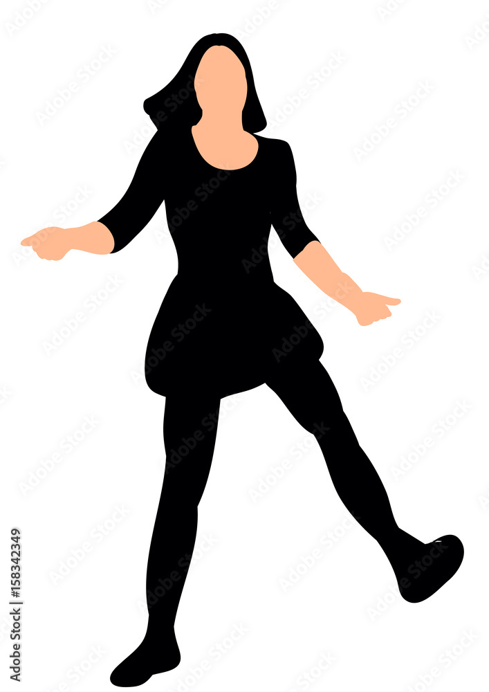 Silhouette of a young girl dancing