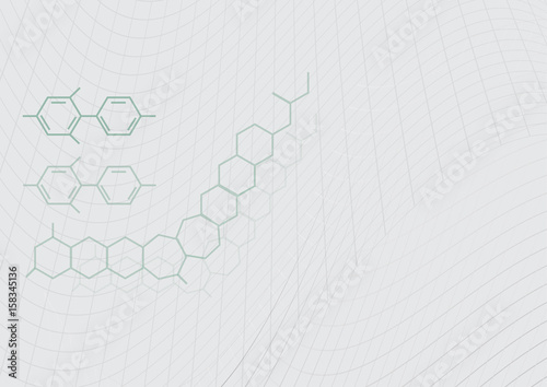 white vector chemical structure with mesh line modern science background