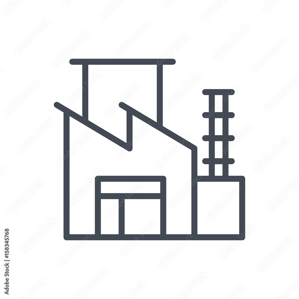 Business StartUp Factory Building line Icon Business StartUp Factory Building line Icon