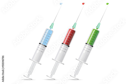 Syringe silhouette vector illustration set
